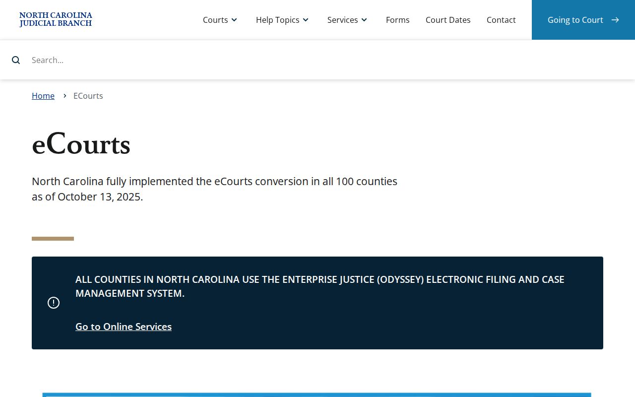 Henderson County case search eCourts implementation information