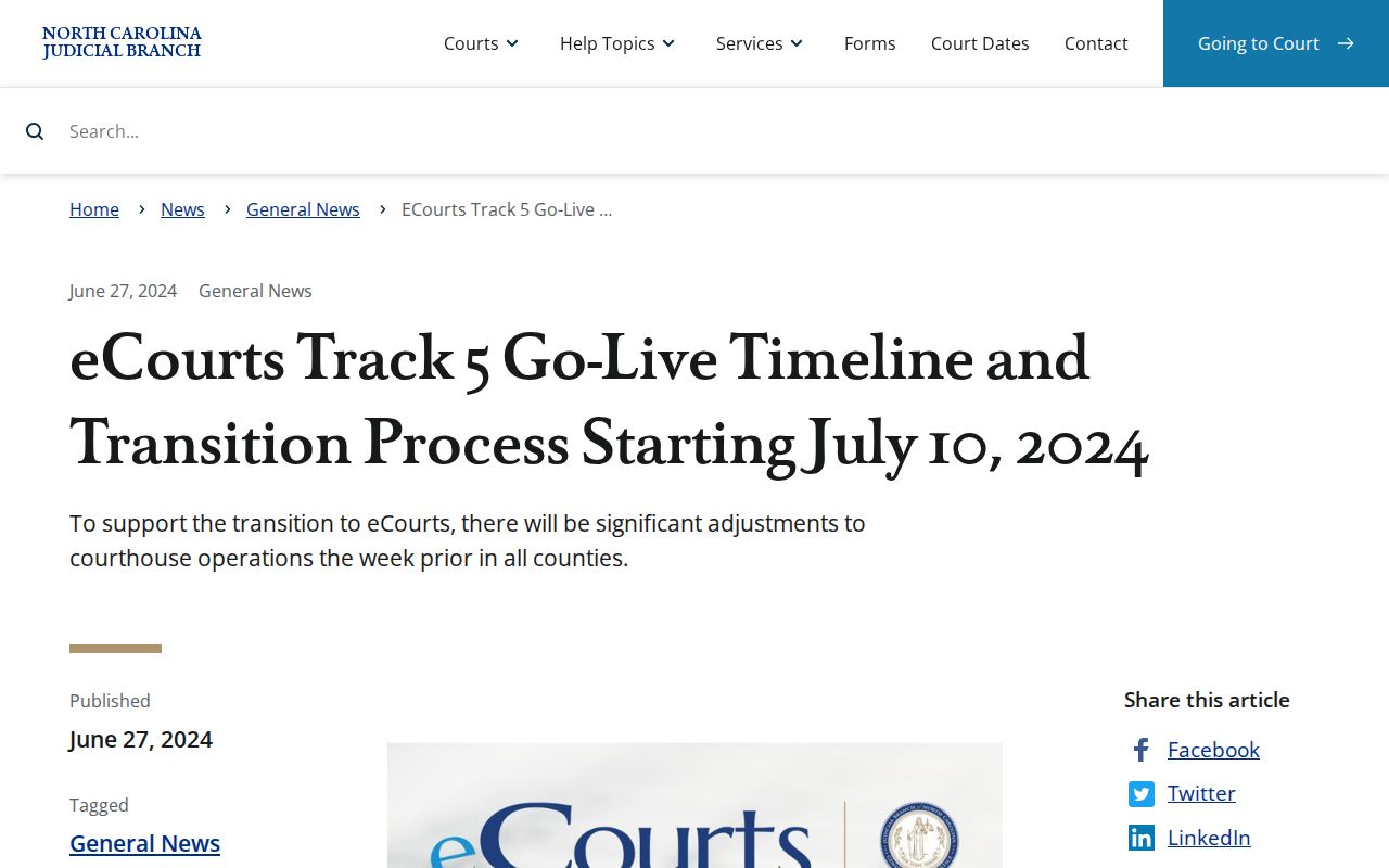Henderson County court calendar eCourts launch information