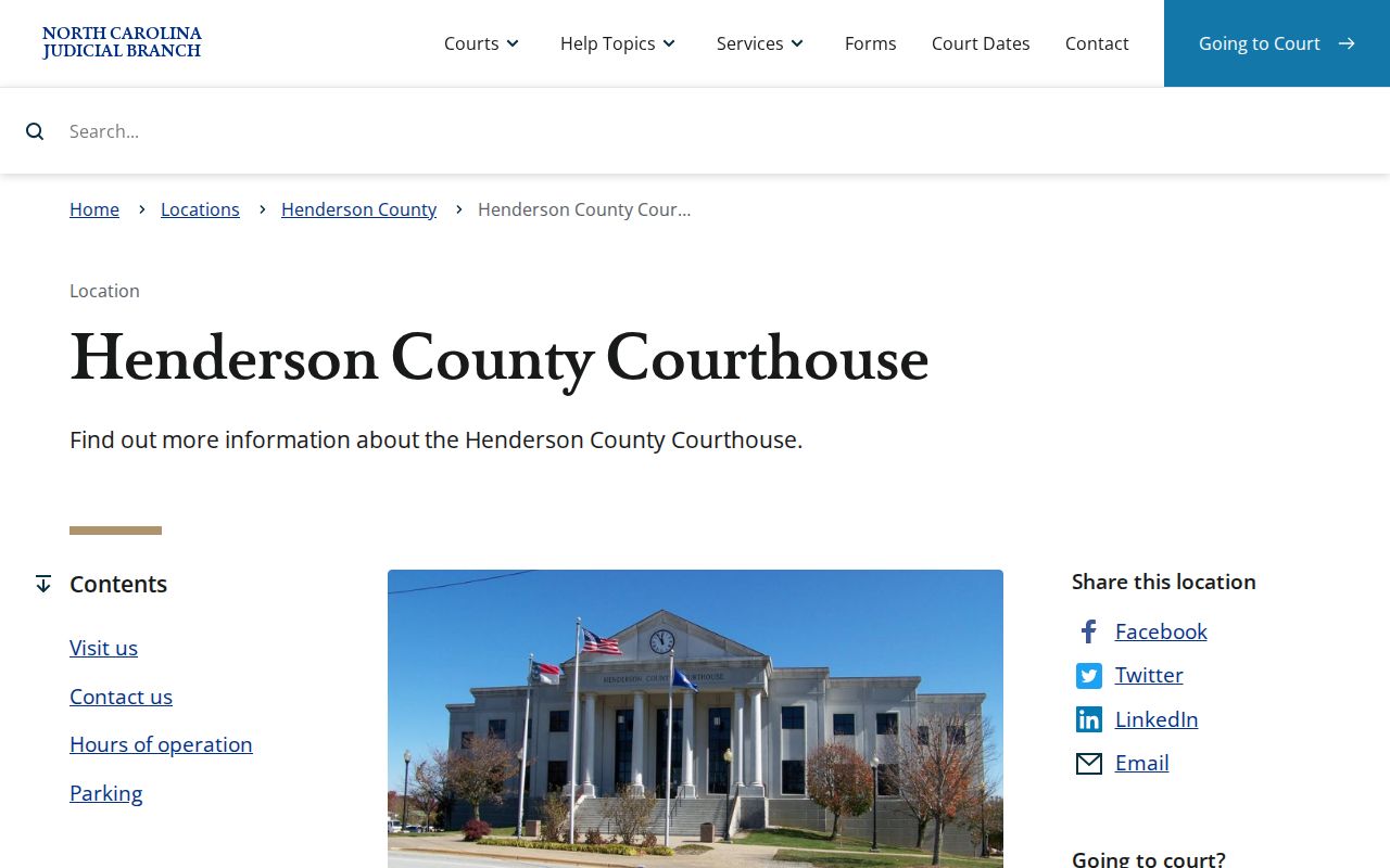 Henderson County court docket courthouse for Superior and District Court records