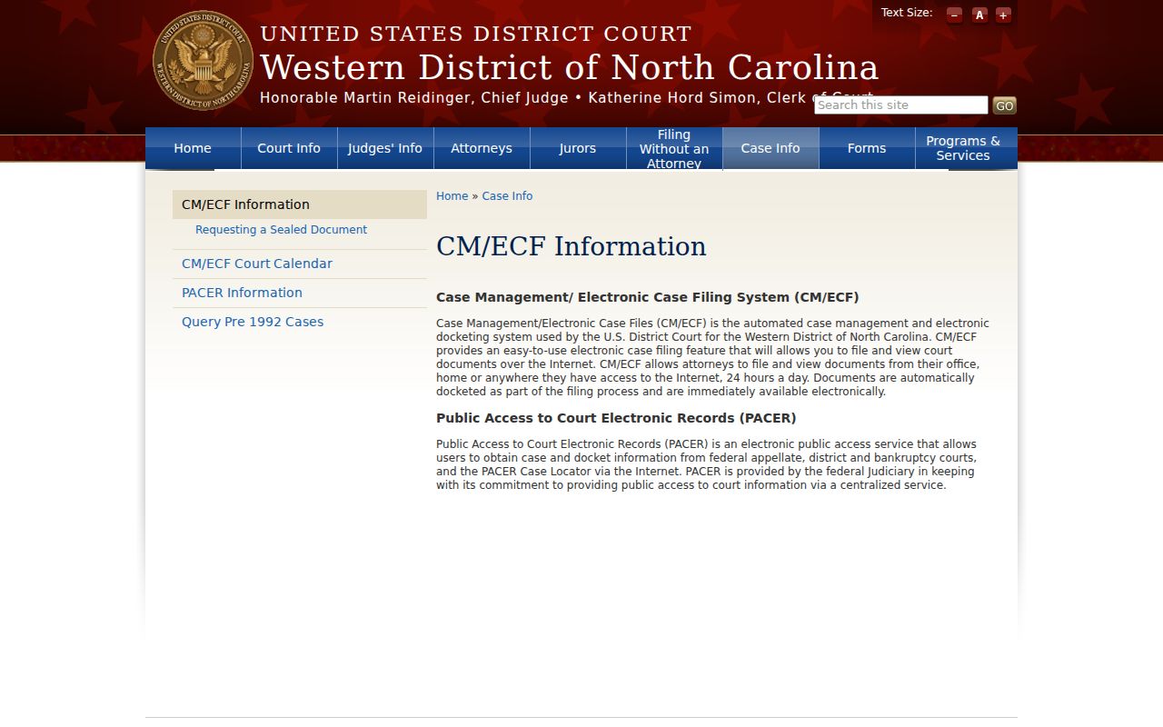 Henderson County court docket federal CM ECF information